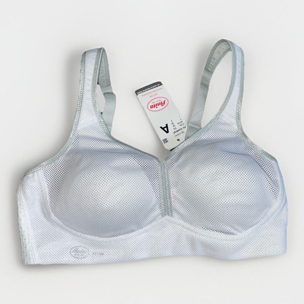 Anita Active Air Control DeltaPad Wireless Padded Sports Bra 5544 White 34A NEW